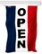 G128 Open Vertical sign Flag | 3x5 feet | Printed 150D, Indoor/Outdoor, Vibrant Colors, Brass Grommets, Quality Polyester, Much Thicker More Durable Than 100D 75D Polyester